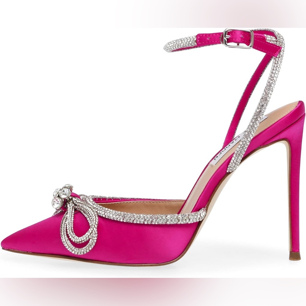Elegant Pink Satin Women's Heels